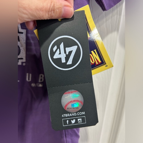 '47 Men's XL Colorado Rockies Purple Cooperstown Franklin T-Shirt NWT - Picture 5 of 9